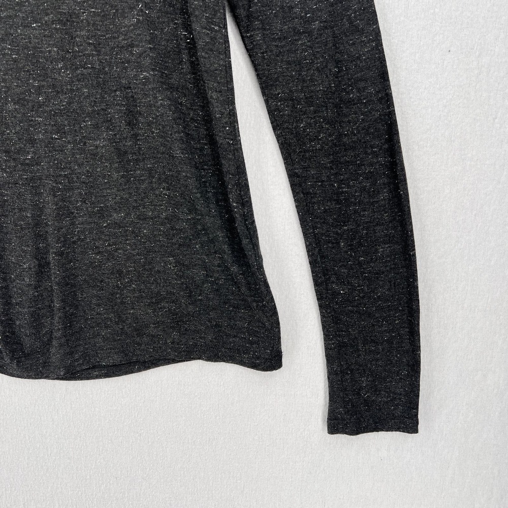 ALLSAINTS Esme Shimmers Tee Womens Large Charcoal Gray Silver Long Sleeve Crew - Picture 8 of 15
